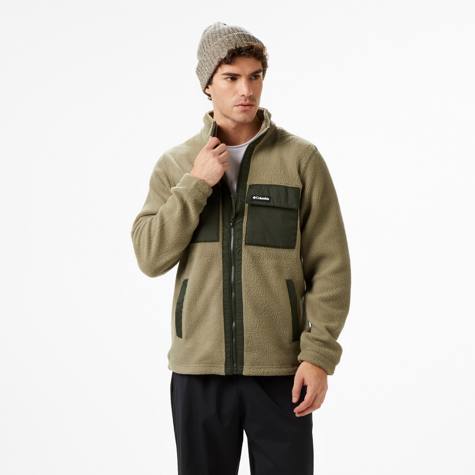 Columbia Juniper Peak Full Zip Fleece Erkek Yeşil Outdoor Polar