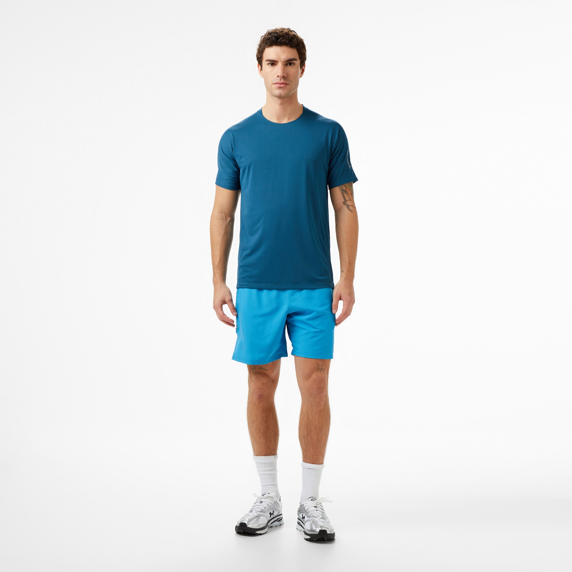 Under Armour Launch Pro 2N1 7 Erkek Mavi Koşu Şortu