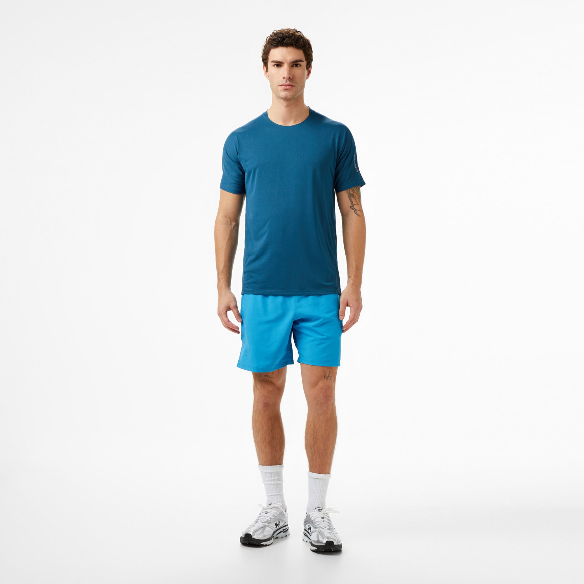  Under Armour Launch Pro 2N1 7 Erkek Mavi Koşu Şortu