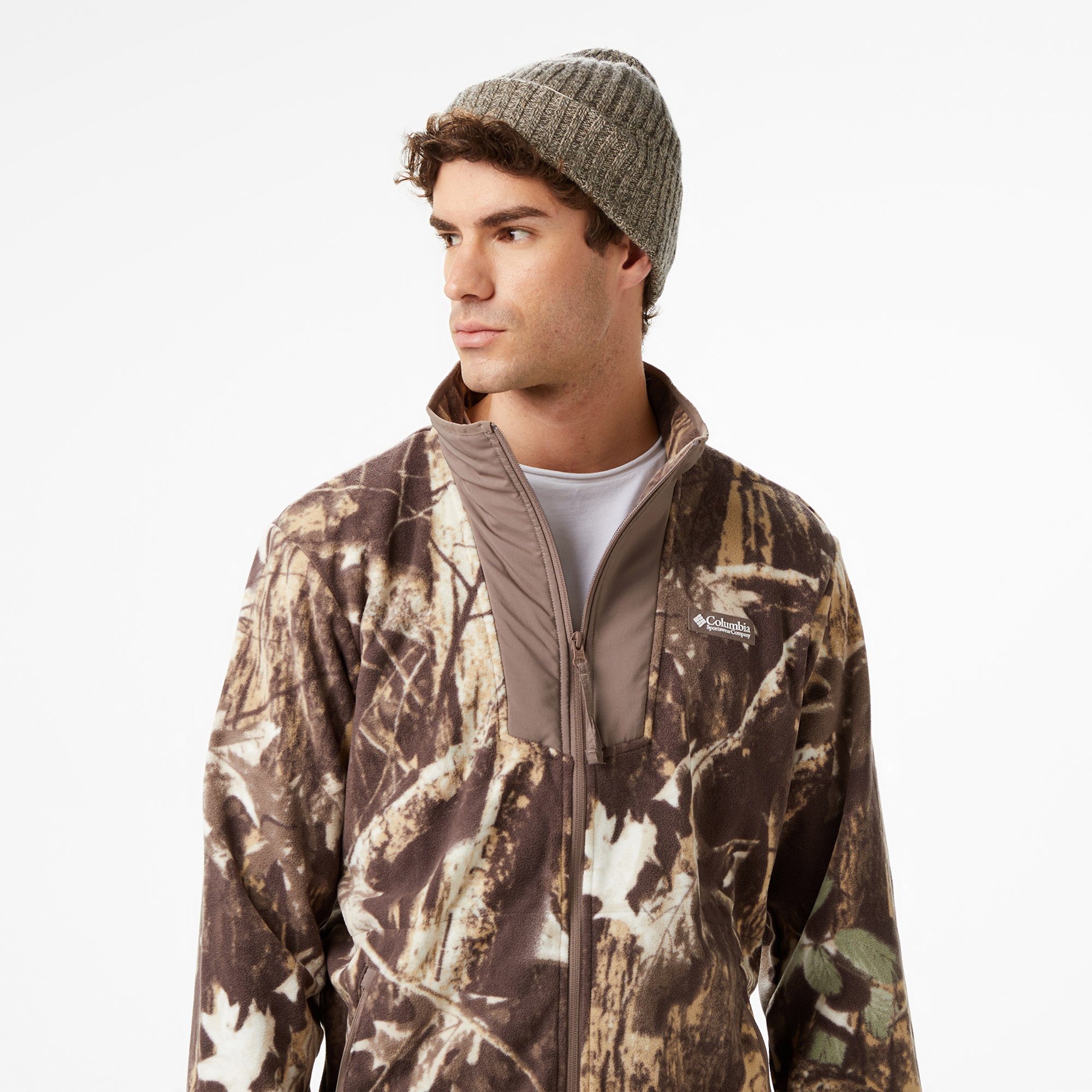 Columbia Sequoia Grove Printed Full Zip Erkek Kahverengi Outdoor Sweatshirt