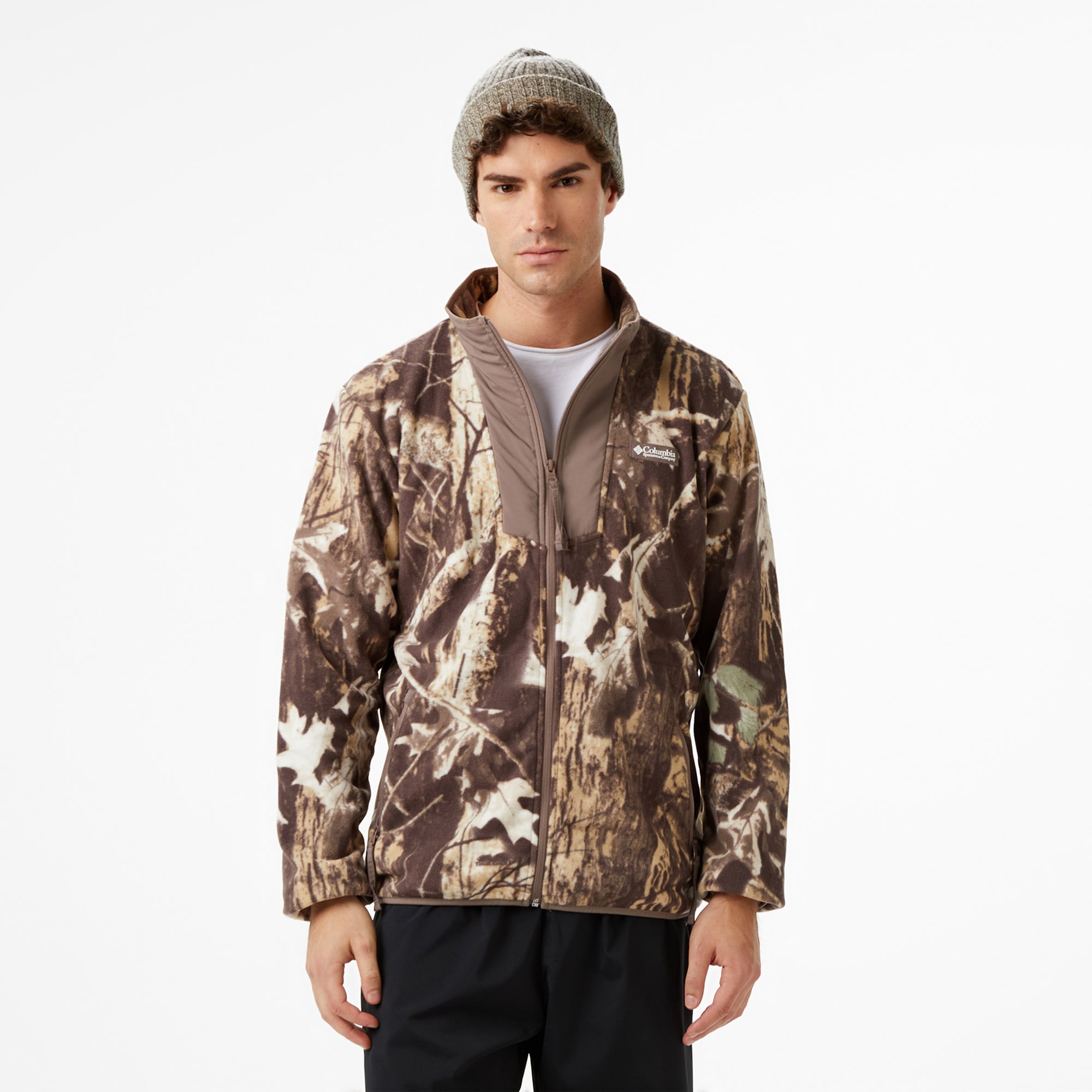  Columbia Sequoia Grove Printed Full Zip Erkek Kahverengi Outdoor Sweatshirt