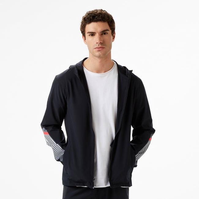  Under Armour Elociti Storm Hooded Erkek Siyah Koşu Ceketi