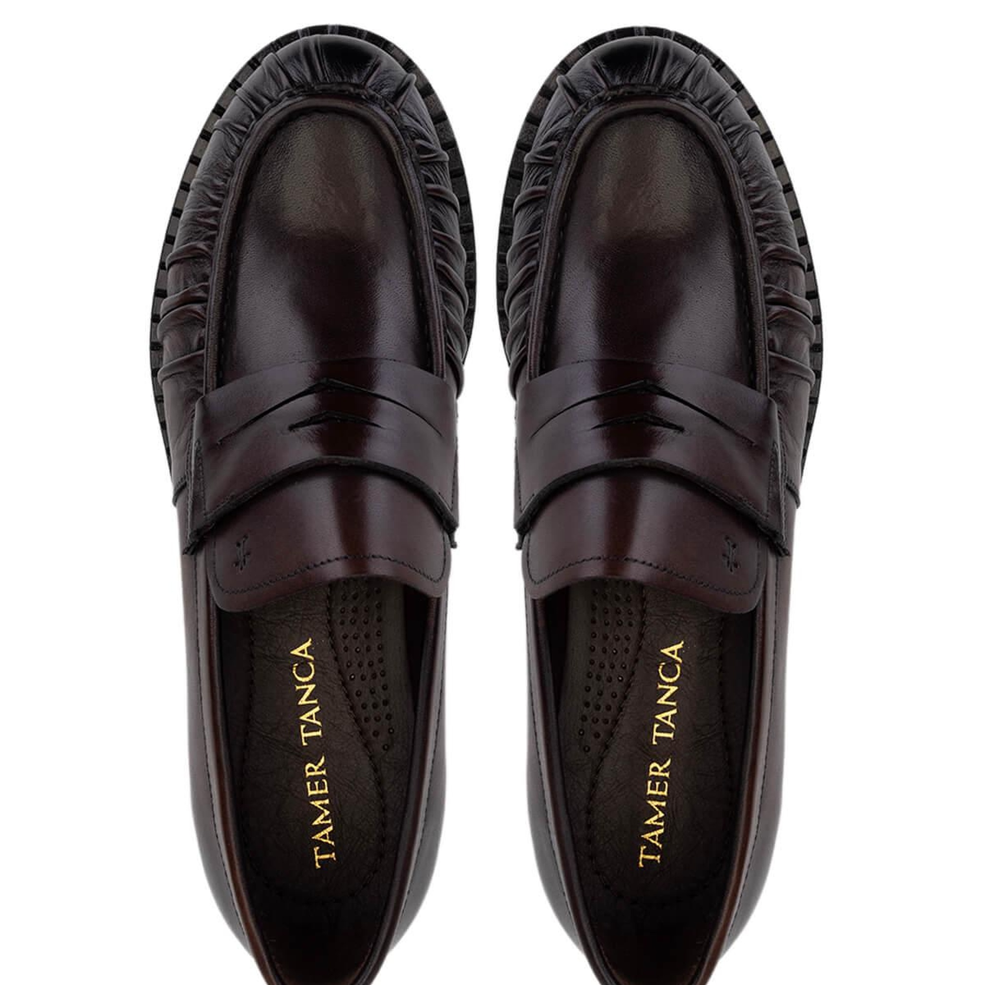 Tamer Tanca Erkek Hakiki Deri Kahverengi Loafer Ayakkabı