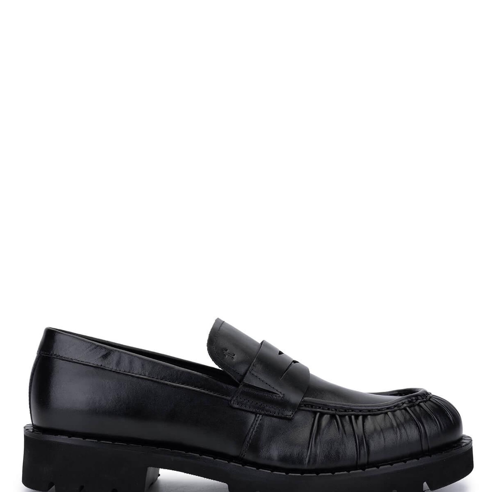 Tamer Tanca Erkek Hakiki Deri Siyah Deri Loafer Ayakkabı