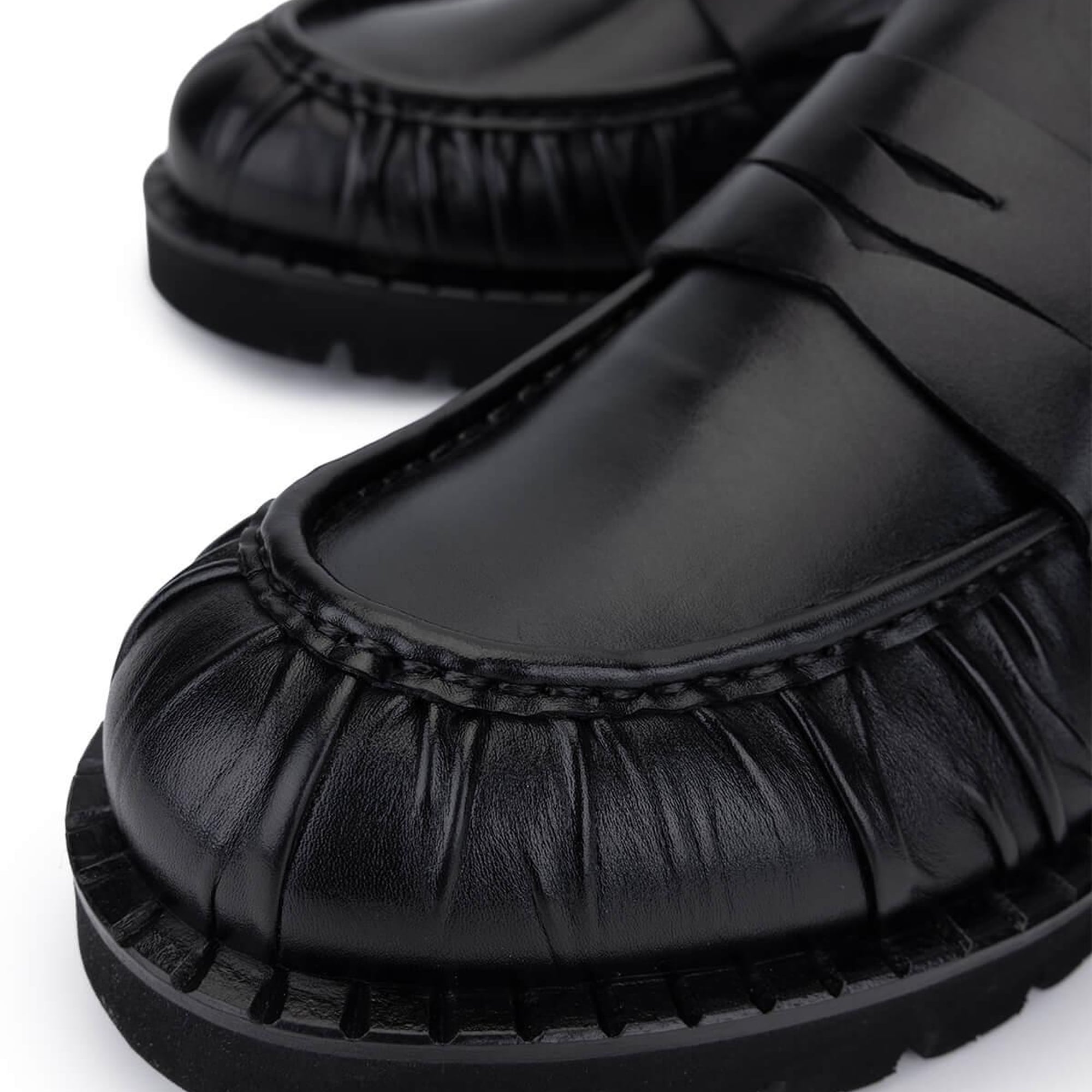 Tamer Tanca Erkek Hakiki Deri Siyah Deri Loafer Ayakkabı