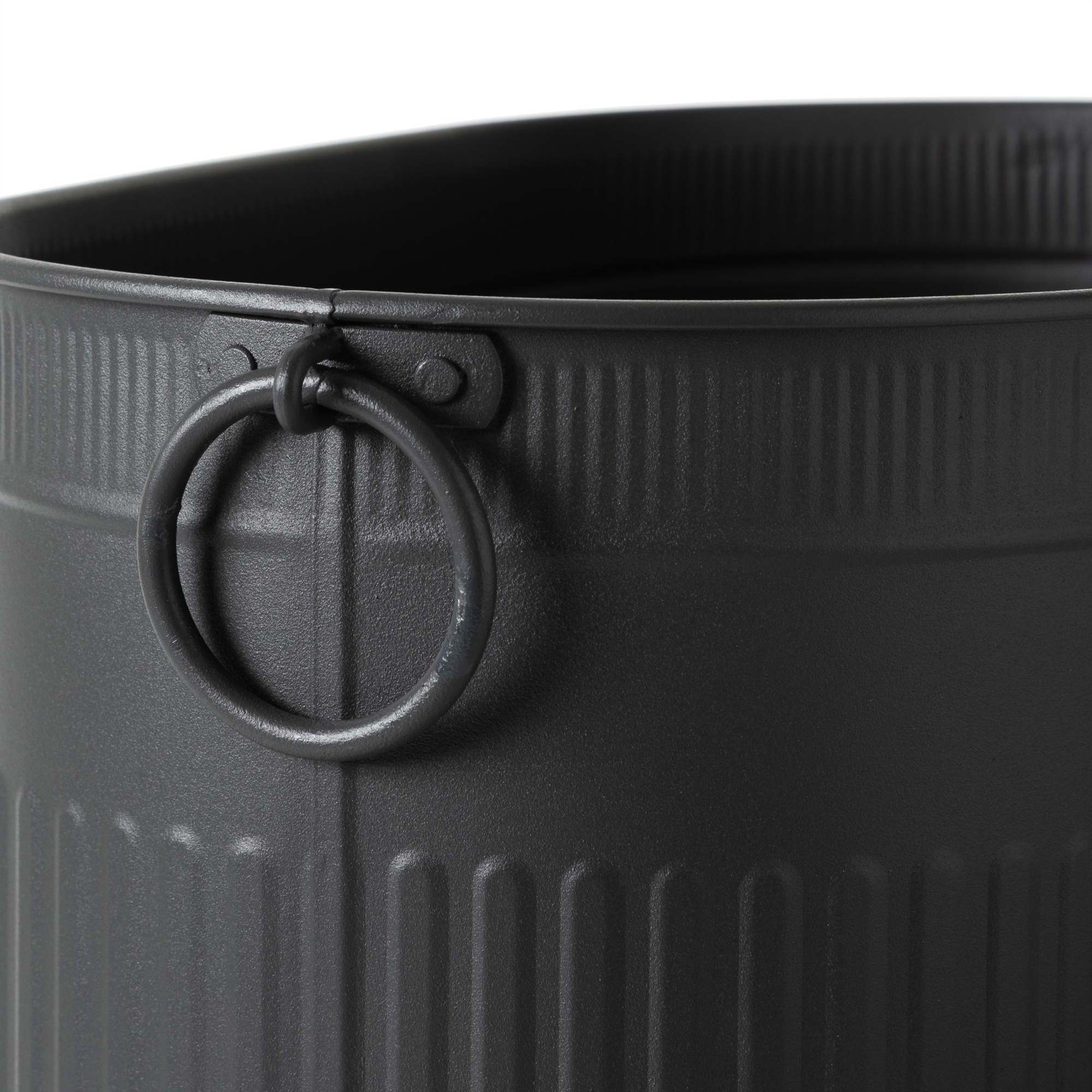 SİYAH KATLANABİLİR AYAKLI ODUN KOVASI 55 CM