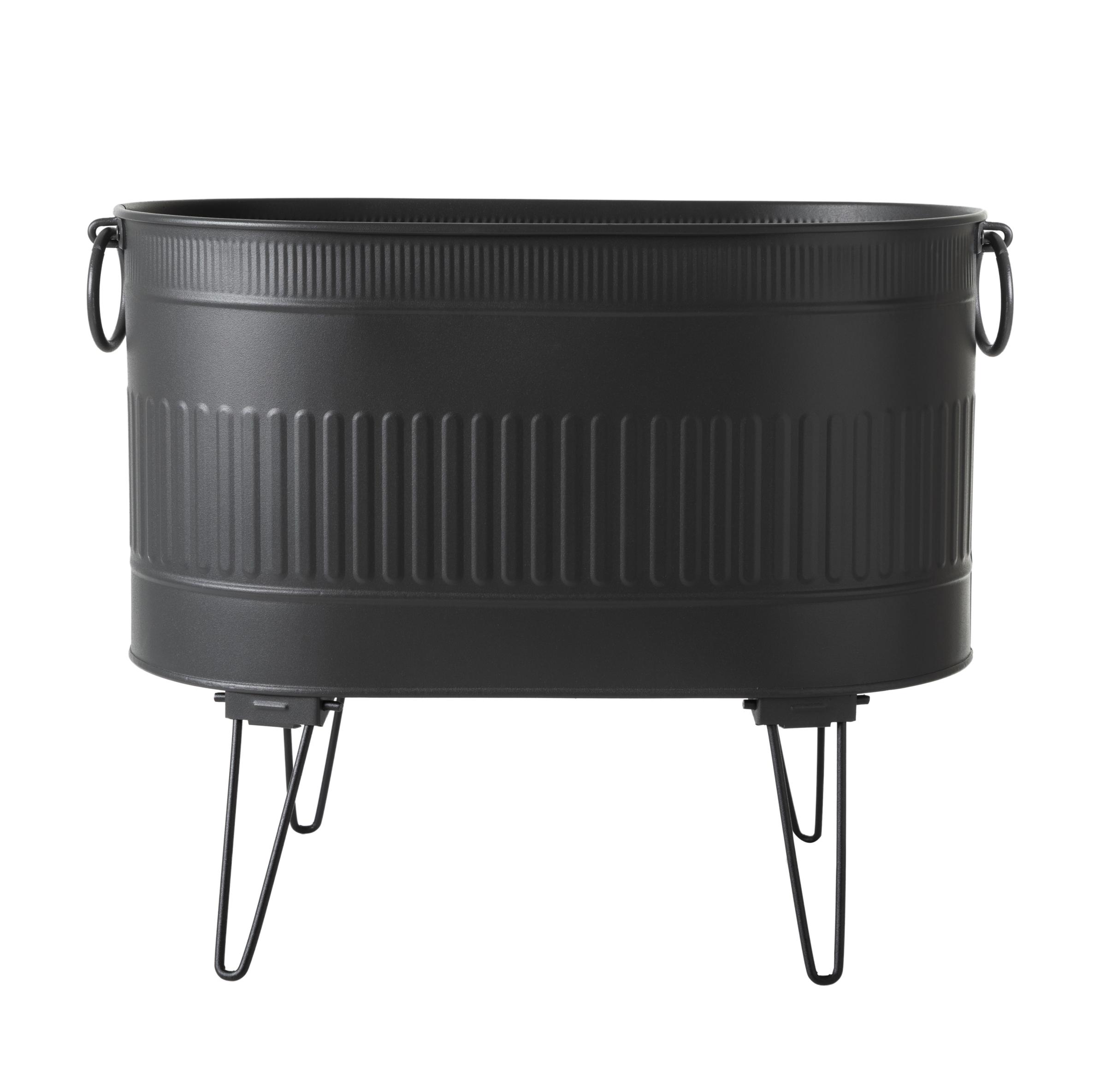  SİYAH KATLANABİLİR AYAKLI ODUN KOVASI 55 CM