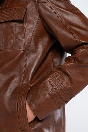  Tamer Tanca Erkek Hakiki Deri Fındık Deri Mont