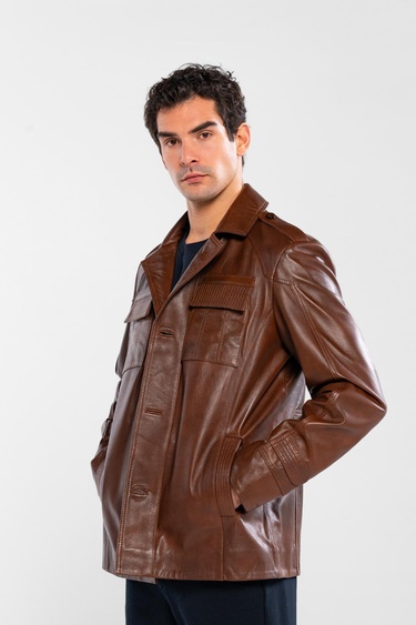  Tamer Tanca Erkek Hakiki Deri Fındık Deri Mont