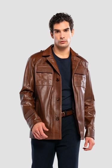  Tamer Tanca Erkek Hakiki Deri Fındık Deri Mont