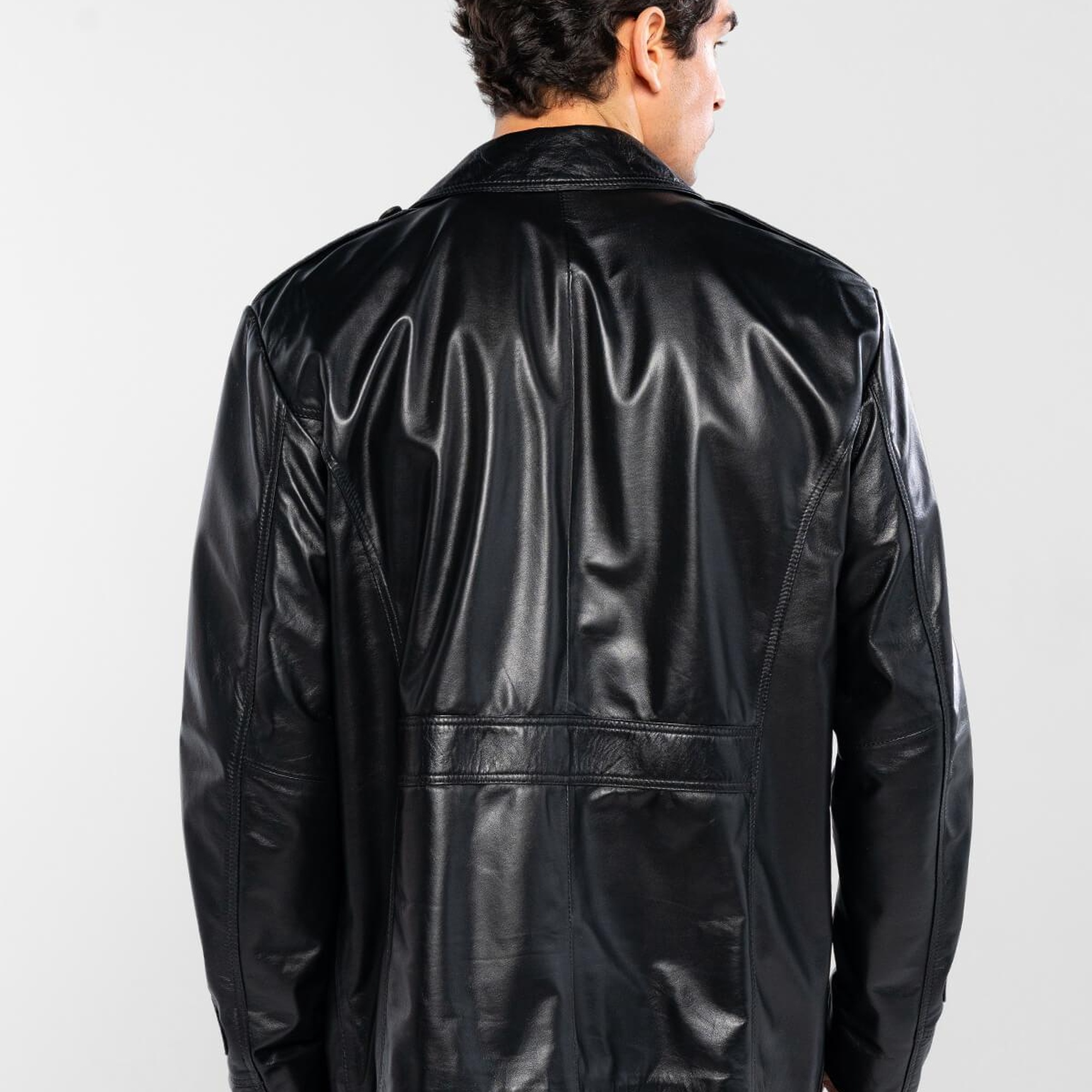 Tamer Tanca Erkek Hakiki Deri Siyah Deri Mont