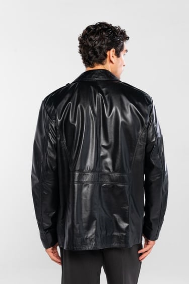  Tamer Tanca Erkek Hakiki Deri Siyah Deri Mont