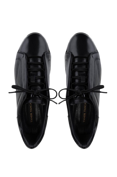  Tamer Tanca Erkek Hakiki Deri Siyah Sneakers & Spor Ayakkabı