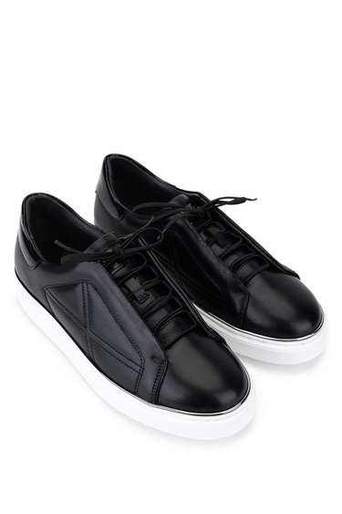  Tamer Tanca Erkek Hakiki Deri Siyah Sneakers & Spor Ayakkabı