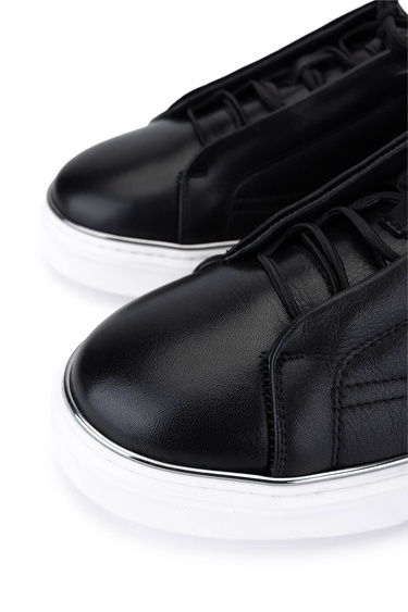  Tamer Tanca Erkek Hakiki Deri Siyah Sneakers & Spor Ayakkabı