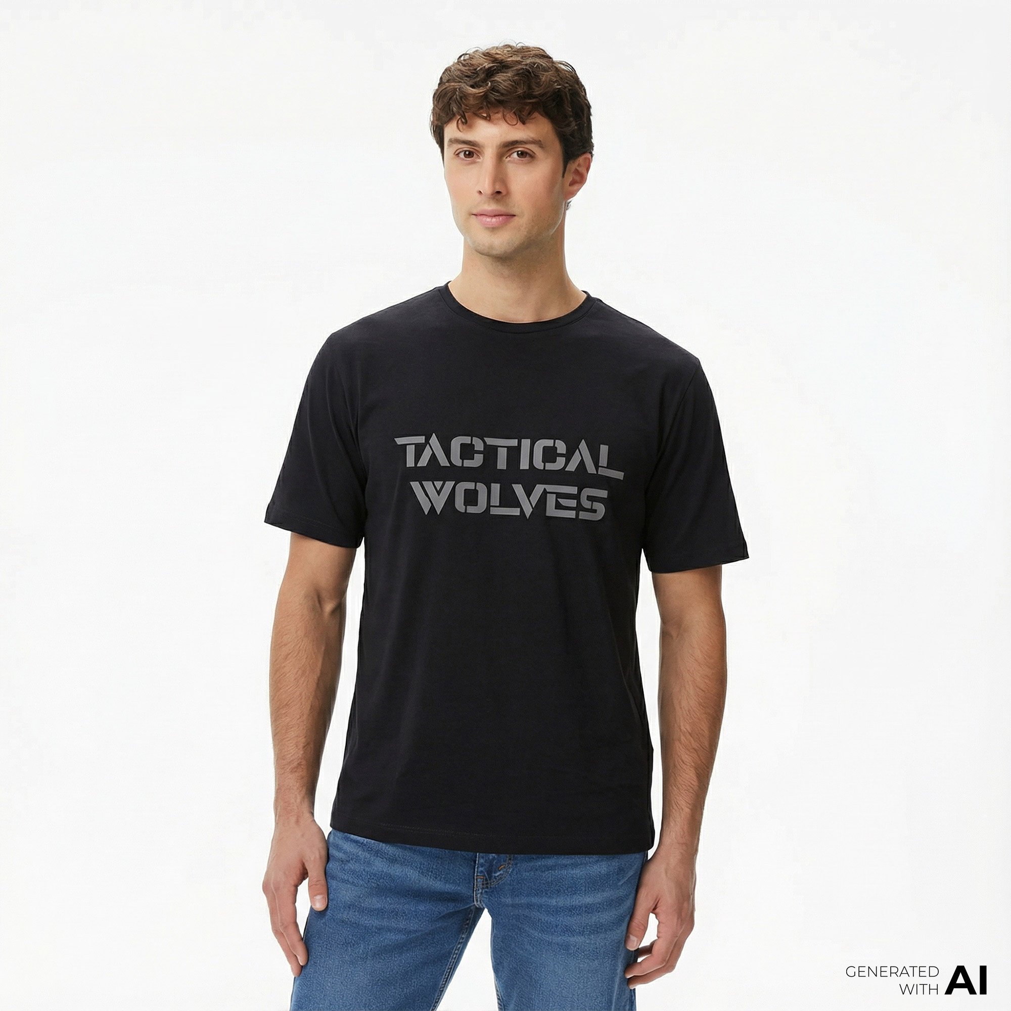 Tactical Wolves Classic Erkek Siyah T-Shirt