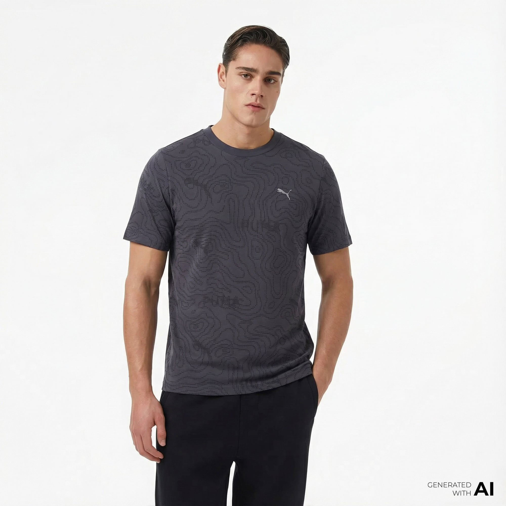 Puma Open Road Aop Erkek Gri Günlük T-Shirt