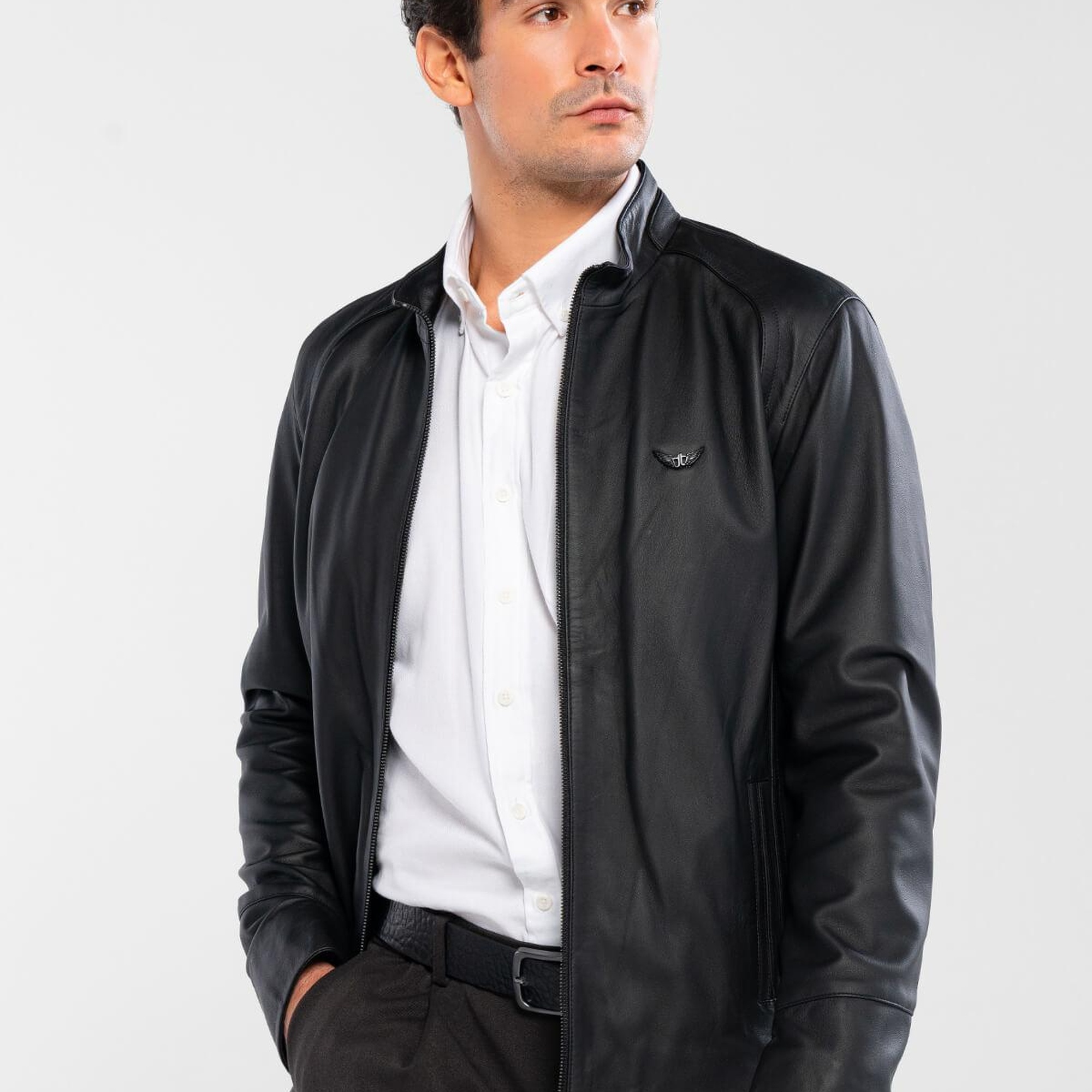 Tamer Tanca Erkek Hakiki Deri Siyah Deri Mont