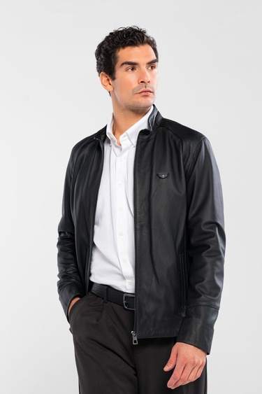  Tamer Tanca Erkek Hakiki Deri Siyah Deri Mont