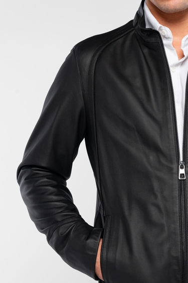  Tamer Tanca Erkek Hakiki Deri Siyah Deri Mont