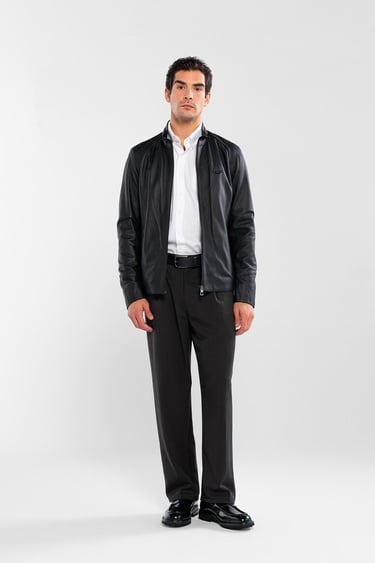  Tamer Tanca Erkek Hakiki Deri Siyah Deri Mont