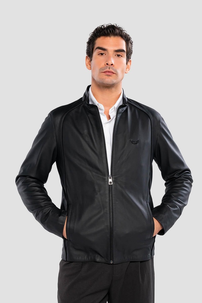  Tamer Tanca Erkek Hakiki Deri Siyah Deri Mont