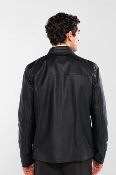  Tamer Tanca Erkek Hakiki Deri Siyah Deri Mont