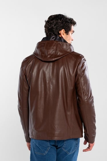  Tamer Tanca Erkek Hakiki Deri Konyak Deri Mont