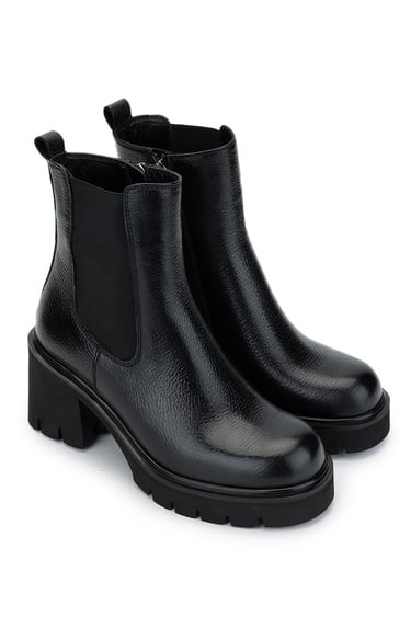  Valmenti Kadın Hakiki Deri Siyah Floter Casual Bot