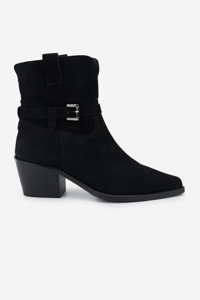  Valmenti Kadın . Siyah Nubuk Topuklu Bot