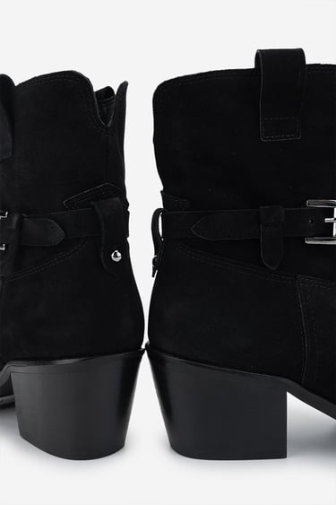  Valmenti Kadın . Siyah Nubuk Topuklu Bot