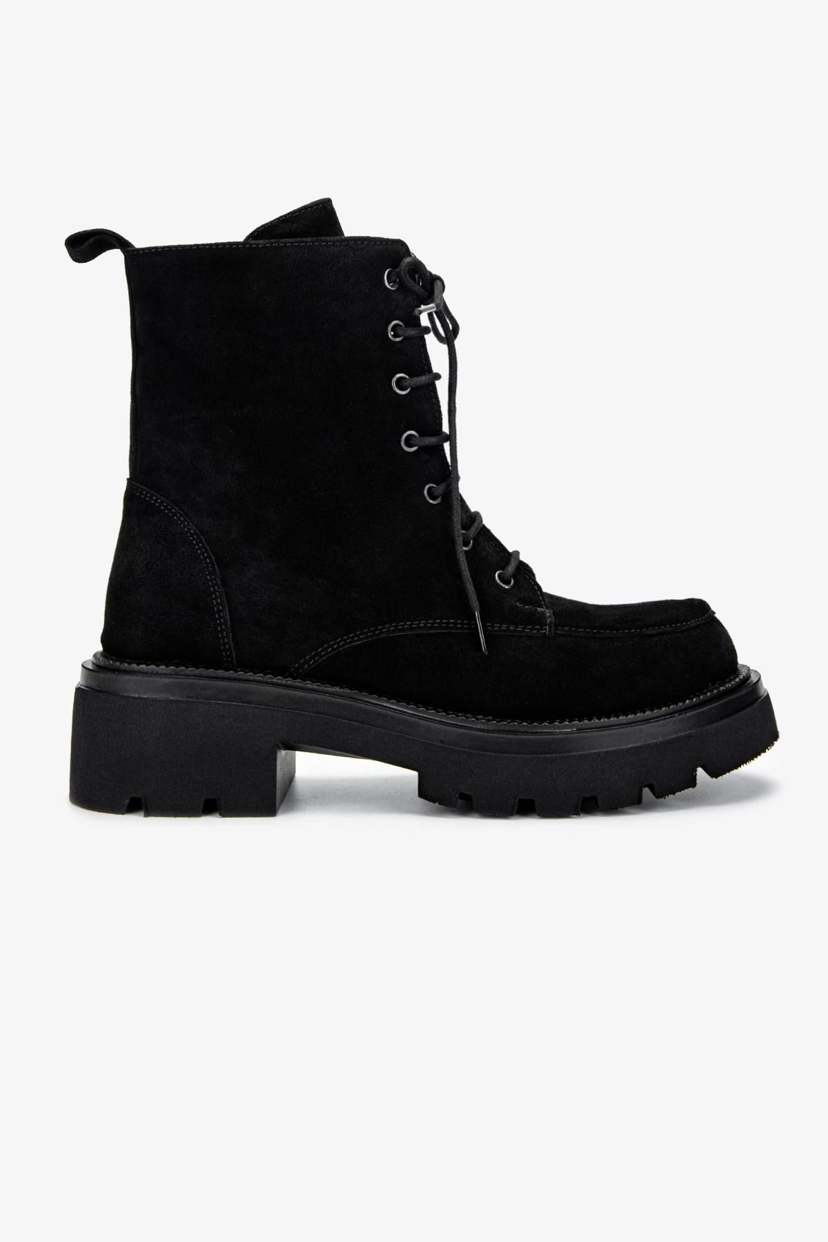  Valmenti Kadın Siyah Süet Casual Bot