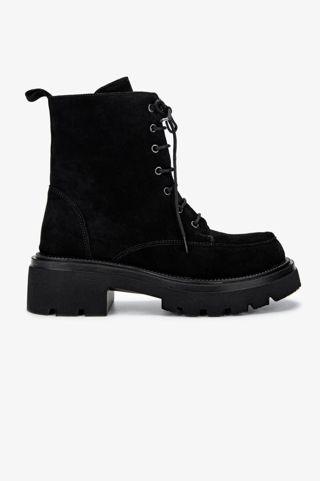  Valmenti Kadın Siyah Süet Casual Bot