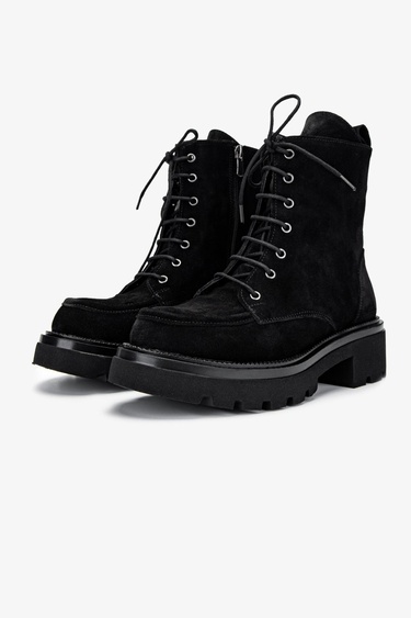  Valmenti Kadın Siyah Süet Casual Bot