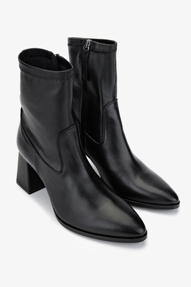  Valmenti Kadın Siyah Deri Klasik Bot