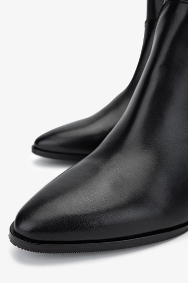  Valmenti Kadın Siyah Deri Klasik Bot