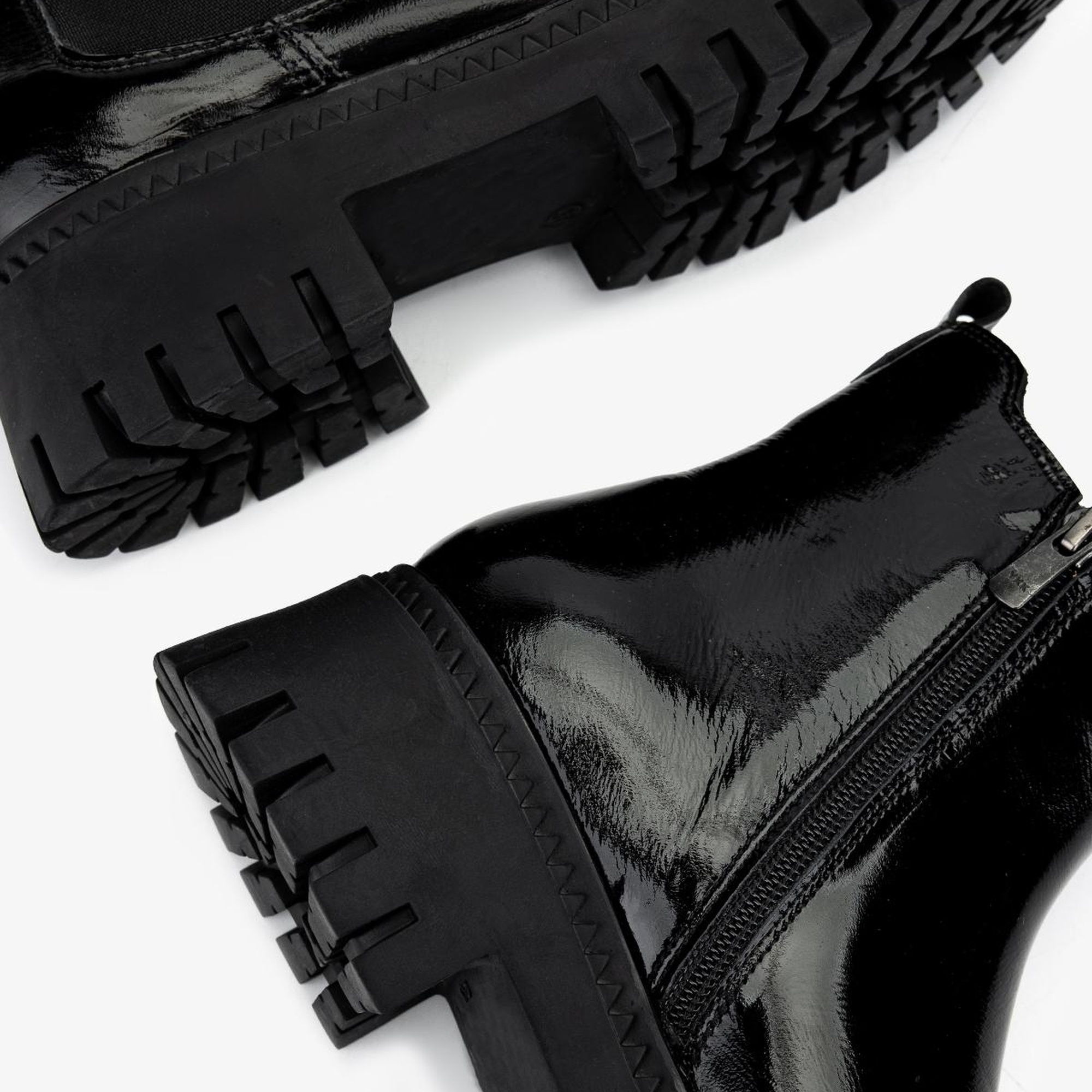 Valmenti Kadın Hakiki Deri Siyah Rugan Casual Bot