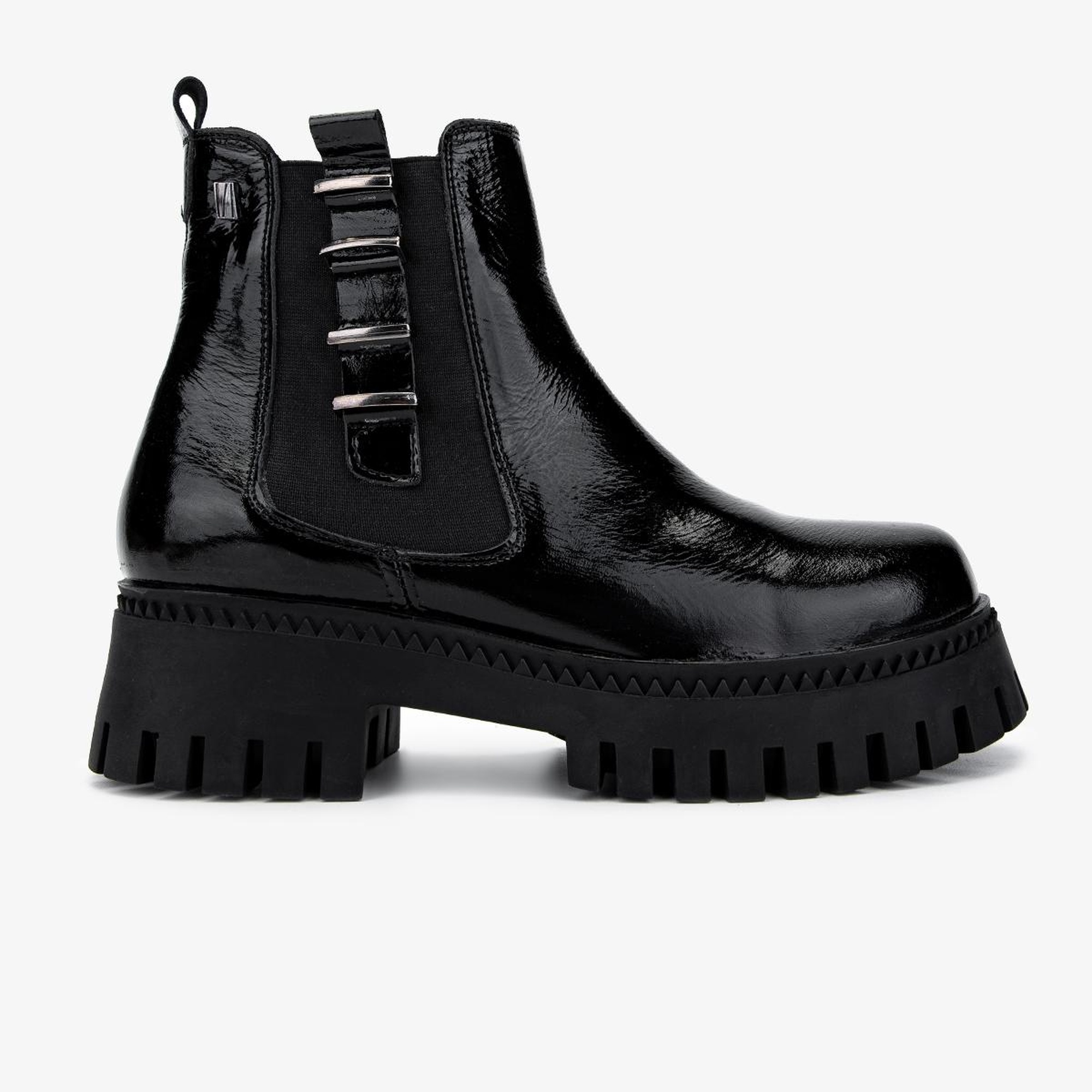 Valmenti Kadın Hakiki Deri Siyah Rugan Casual Bot