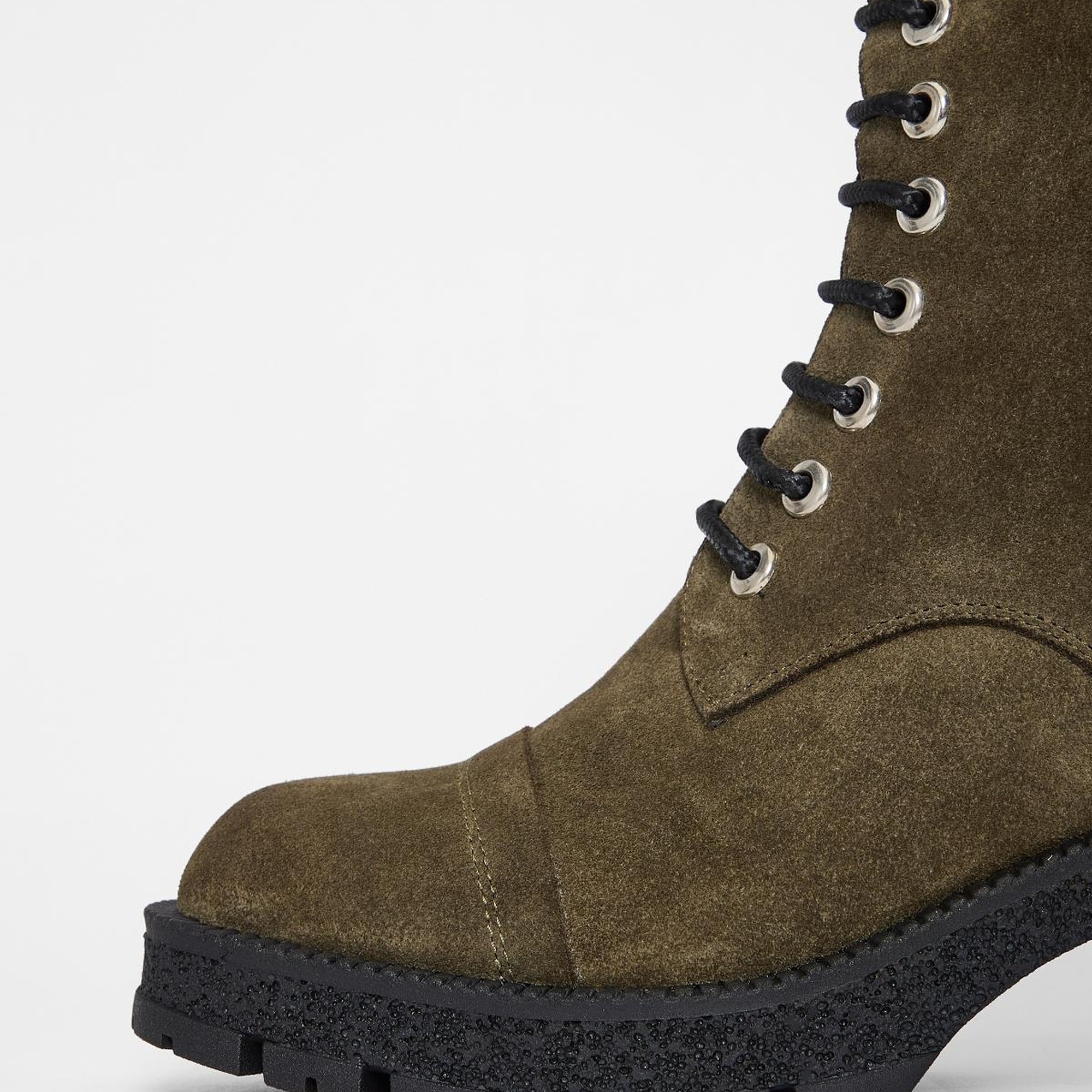 Valmenti Kadın Haki Süet Hakiki Deri Casual Bot