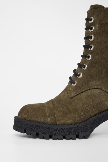  Valmenti Kadın Haki Süet Hakiki Deri Casual Bot