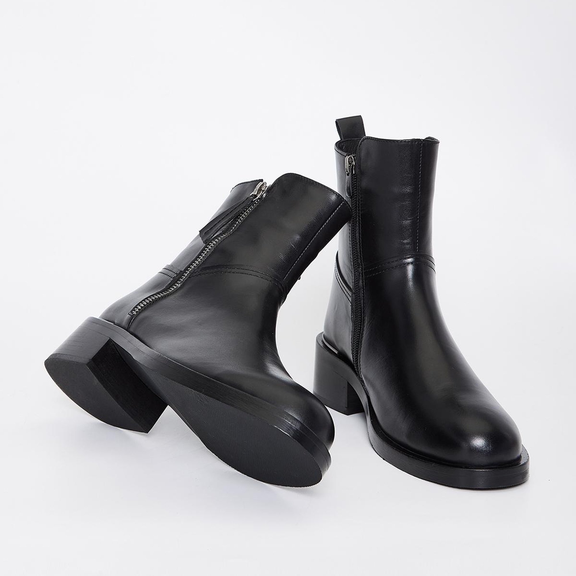 Valmenti Lyrion Kadın Siyah Hakiki Deri Casual Bot