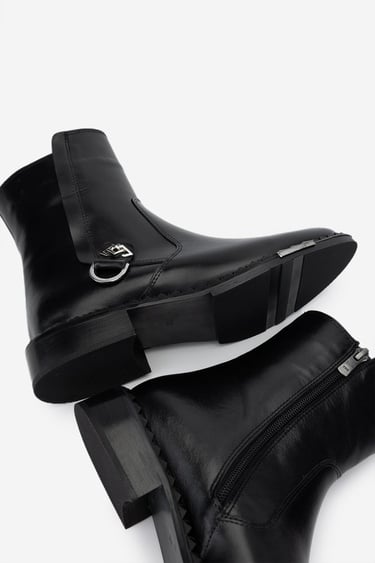  Valmenti Kadın Hakiki Deri Siyah Deri Düz Bot