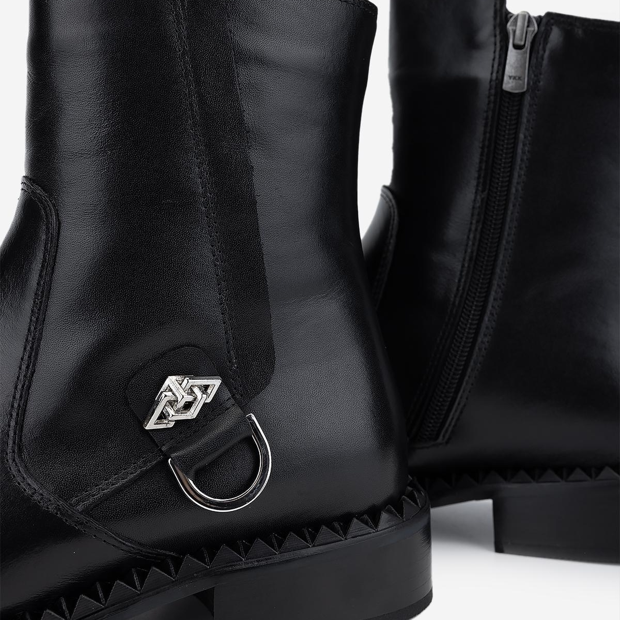 Valmenti Kadın Hakiki Deri Siyah Deri Düz Bot