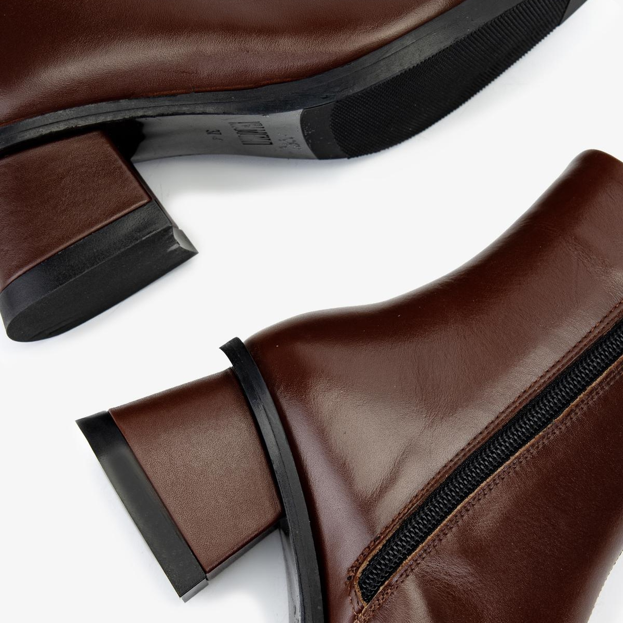 Valmenti Kadın Hakiki Deri Kahverengi Topuklu Bot