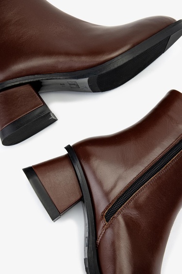  Valmenti Kadın Hakiki Deri Kahverengi Topuklu Bot