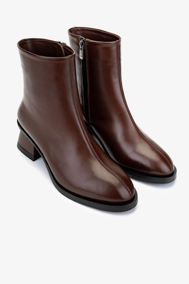  Valmenti Kadın Hakiki Deri Kahverengi Topuklu Bot