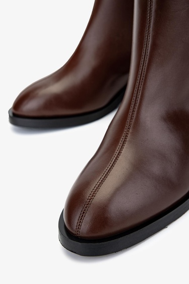  Valmenti Kadın Hakiki Deri Kahverengi Topuklu Bot