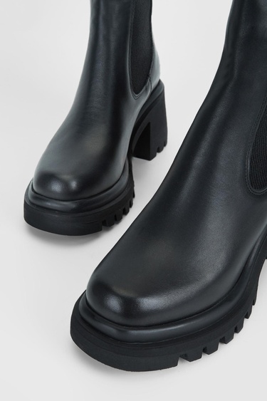  Valmenti Kadın Siyah Hakiki Deri Casual Bot