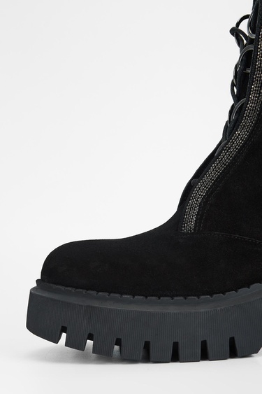  Valmenti Kadın Siyah Süet Hakiki Deri Casual Bot