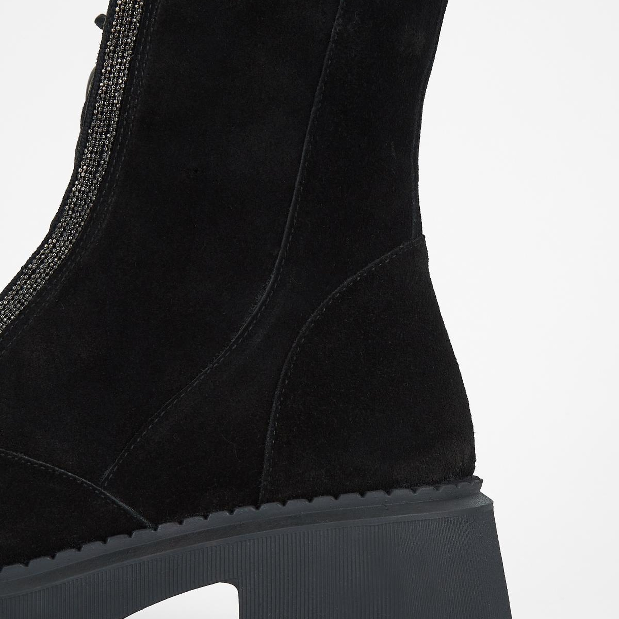 Valmenti Kadın Siyah Süet Hakiki Deri Casual Bot